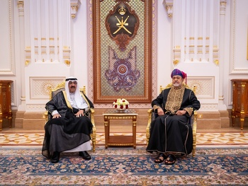 جلالة السلطان هيثم بن طارق يستقبل صاحب السمو الشيخ مشعل الأحمد الجابر الصباح أمير دولة الكويت