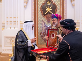 جلالة السلطان هيثم بن طارق يستقبل صاحب السمو الشيخ مشعل الأحمد الجابر الصباح أمير دولة الكويت