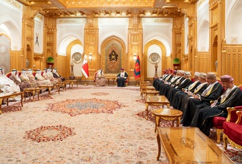 جلالة السلطان المعظم يستقبل صاحب الجلالة الملك حمد بن عيسى آل خليفـة ملك مملكة البحرين 