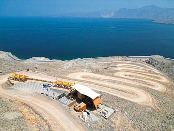 Tirolina en la wilaya de Khasab	