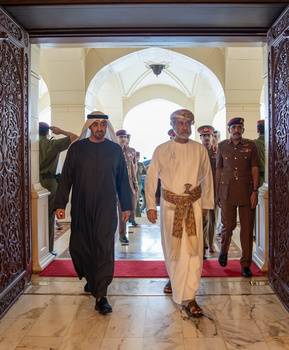 Seine Majestät der Sultan empfängt den Präsidenten der Vereinigten Arabischen Emirate