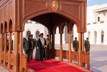 Su Majestad el Sultán recibe a Su Excelencia el Presidente João Manuel Lourenço, Presidente de la República de Angola
