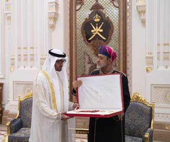 Sa Majesté le Sultan Haitham reçoit le Président des Émirats arabes unis