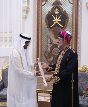 Sa Majesté le Sultan Haitham reçoit le Président des Émirats arabes unis
