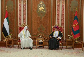 Sa Majesté le Sultan Haitham reçoit le Président des Émirats arabes unis