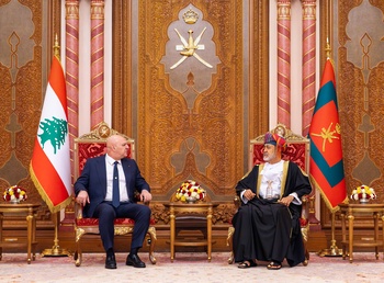 جلالة السلطان يستقبل الرئيس اللبناني